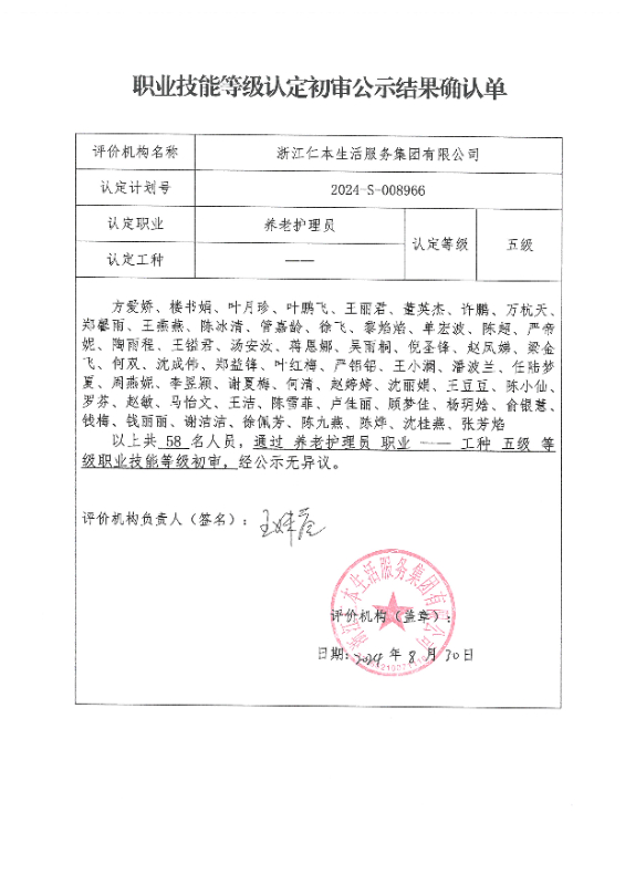 2024-S-008966职业技能等级认定初审公示结果确认单