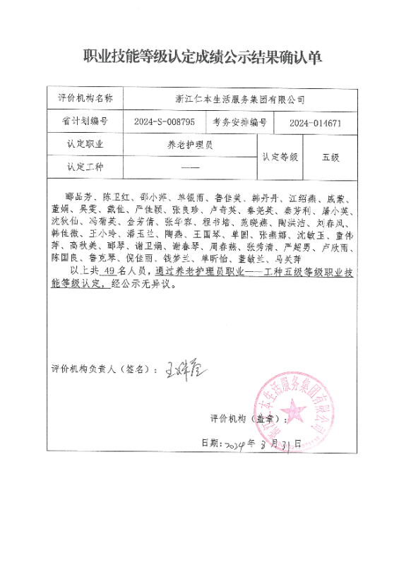 2024-S-008795职业技能等级认定成绩公示结果确认单